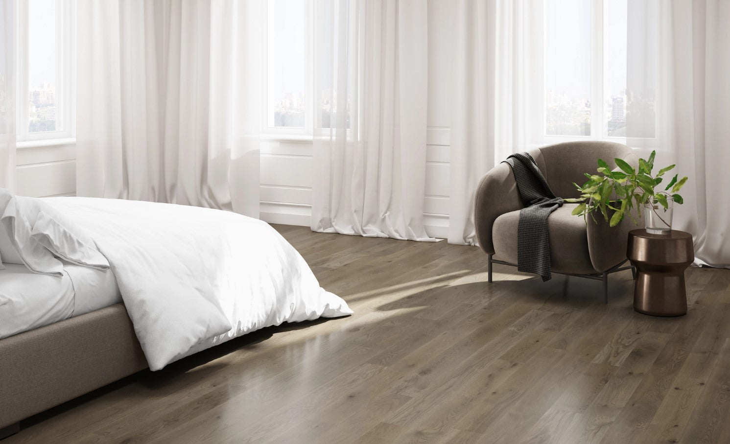 Plancher Mercier Bois Ingénierie en Chêne blanc 3/4 po | Collection Atmosphere 5 po