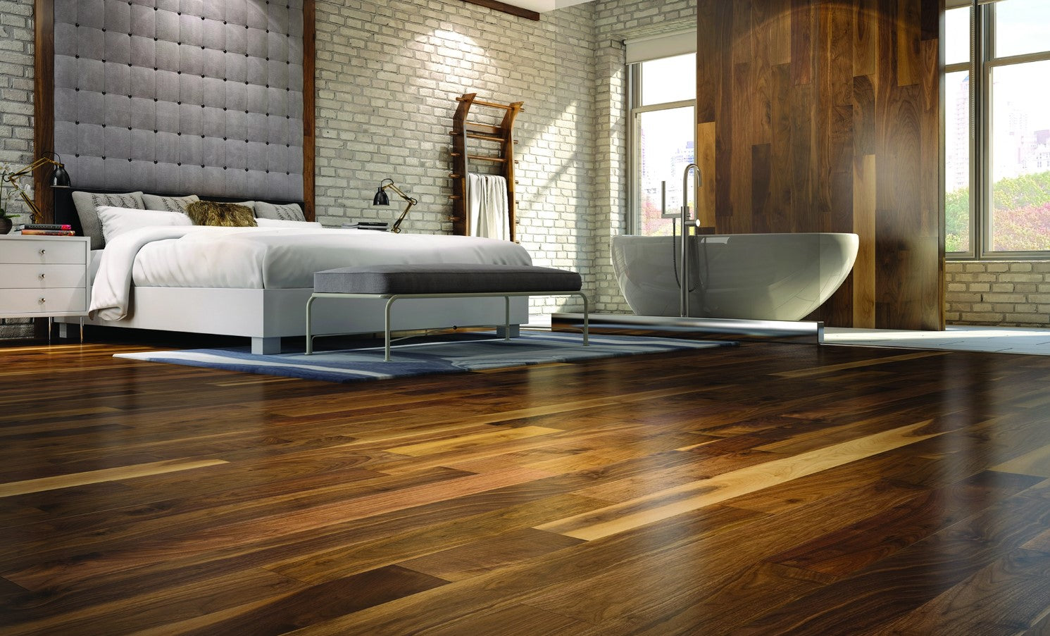 Plancher Mercier Bois Ingénierie en Noyer 1/2 po | Collection Origins 6 1/2 po