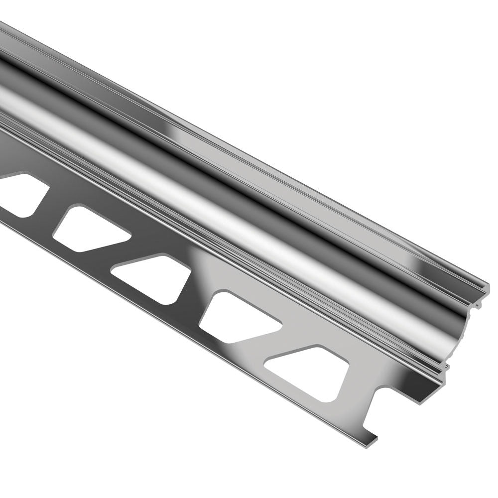Schluter DILEX-AHK Profilé à gorge avec un radius de 3/8" (10 mm) - aluminium anodisé chrome poli 3/8" x 8' 2-1/2"
