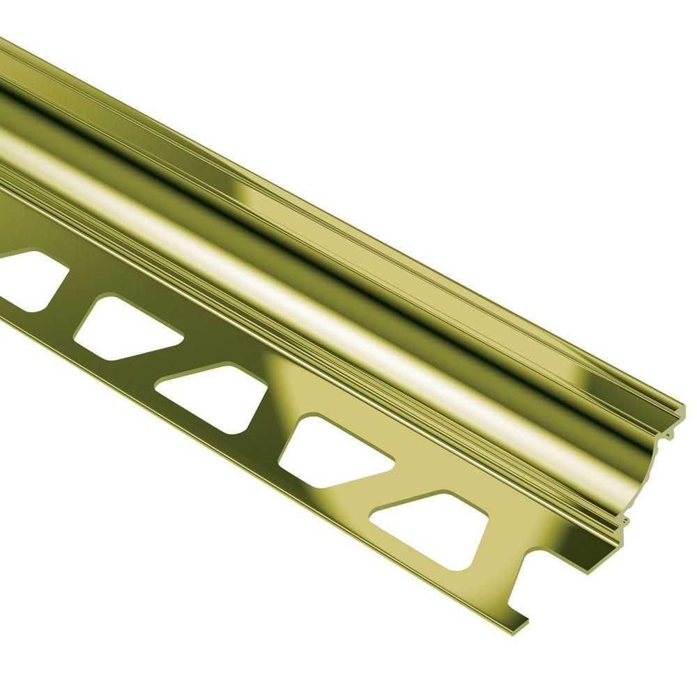 Schluter DILEX-AHK Profilé à gorge avec un radius de 3/8" (10 mm) - aluminium anodisé laiton poli 3/8" x 8' 2-1/2"