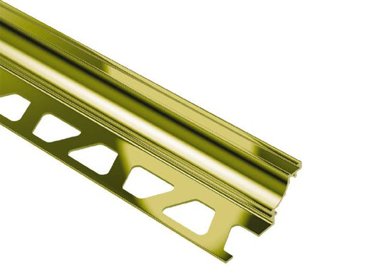 Schluter DILEX-AHK Profilé à gorge avec un rayon de 3/8" Aluminium anodisé laiton brossé 1/2" x 8' 2-1/2"