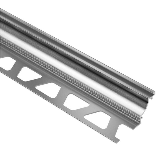 Schluter DILEX-AHK Profilé à gorge avec un radius de 3/8" - aluminium anodisé chrome brossé 5/16" (8 mm) x 8' 2-1/2"