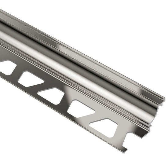 Schluter DILEX-AHK Profilé à gorge avec un radius de 3/8" - aluminium anodizé nickel poli 5/16" (8 mm) x 8' 2-1/2"