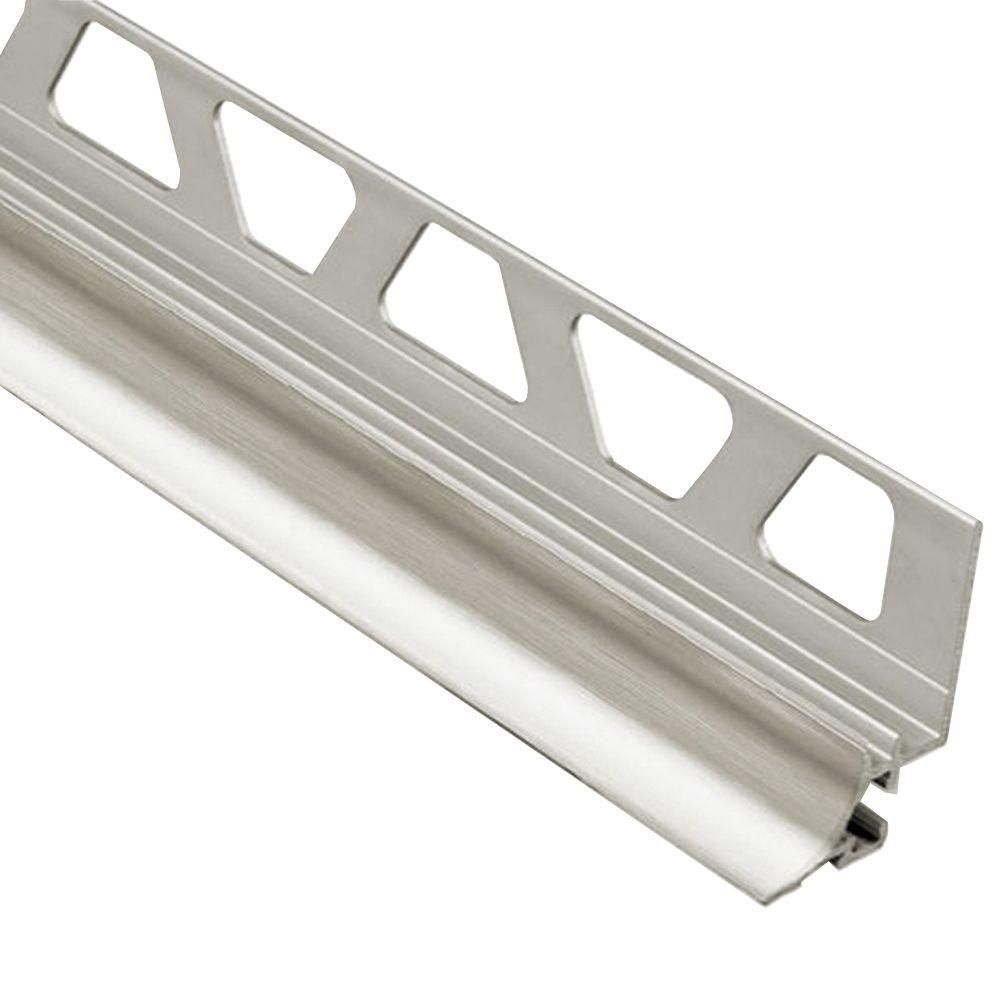 Schluter DILEX-AHKA profilé à gorge rayon 3/8 pouce, aluminium anodisé nickel brossé, 15 mm, 8 pieds 2,5 pouces