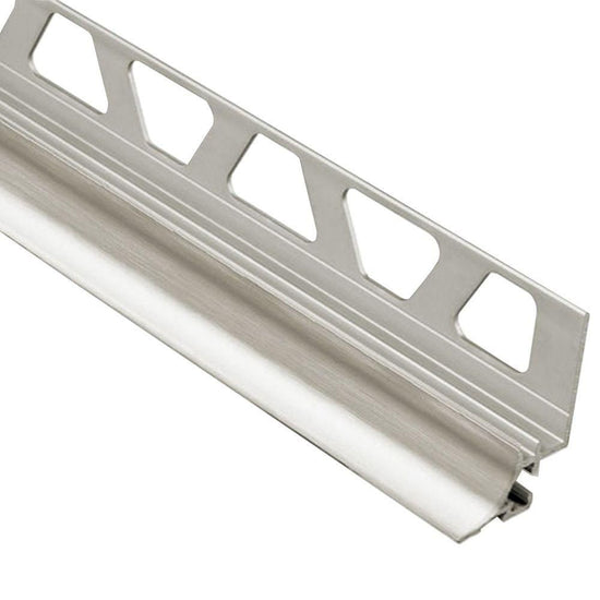 Schluter DILEX-AHKA profilé à gorge rayon 3/8 pouce, aluminium anodisé nickel brossé, 15 mm, 8 pieds 2,5 pouces
