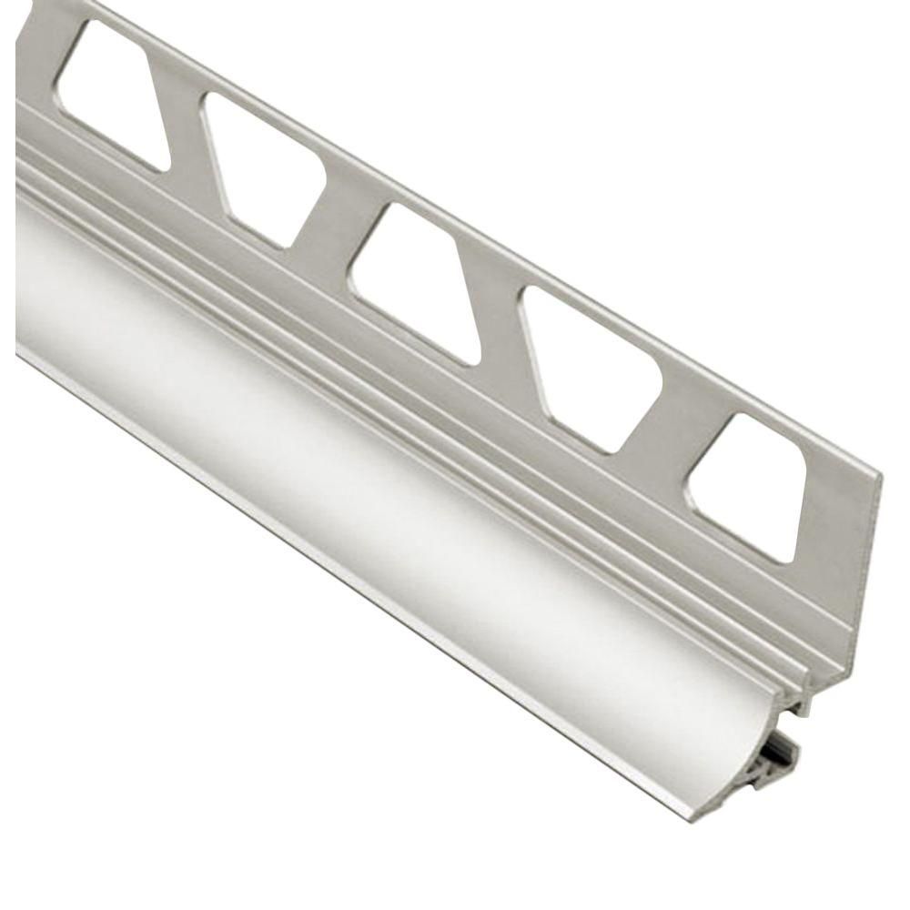 Schluter DILEX-AHKA profilé à gorge rayon 3/8 pouce, aluminium anodisé nickel mat, 5/16 pouce (8 mm) x 2,50 m