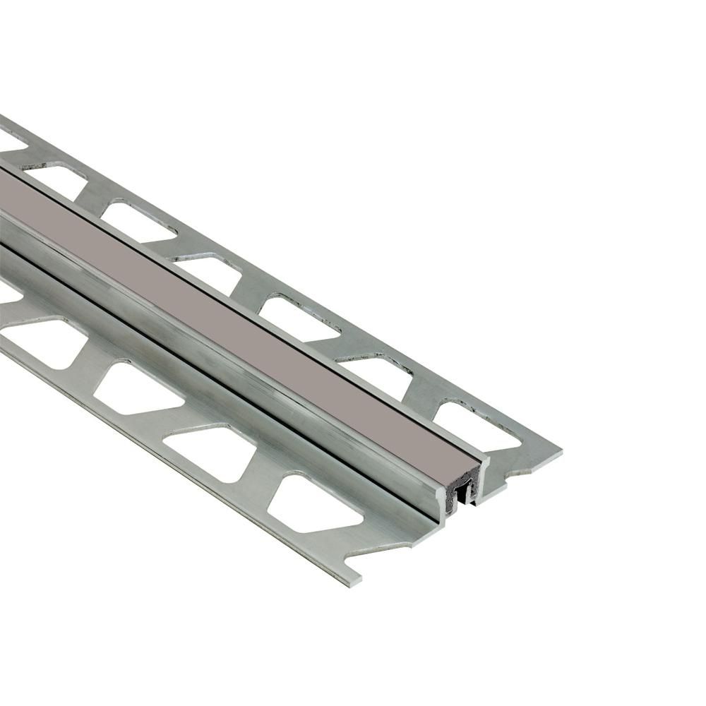 Schluter DILEX-KSN profilé joint surface, insertion coulis gris 7/16 pouce, aluminium 3/8 (10 mm) x 8 pi