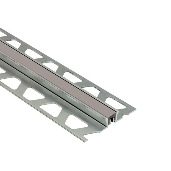 Schluter DILEX-KSN profilé joint surface, insertion coulis gris 7/16 pouce, aluminium 3/8 (10 mm) x 8 pi