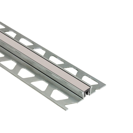 Schluter DILEX-KSN profilé joint de surface, insertion gris pierre, 7/16 in, aluminium 3/8 (10 mm) x 8 ft 2-1/2 in