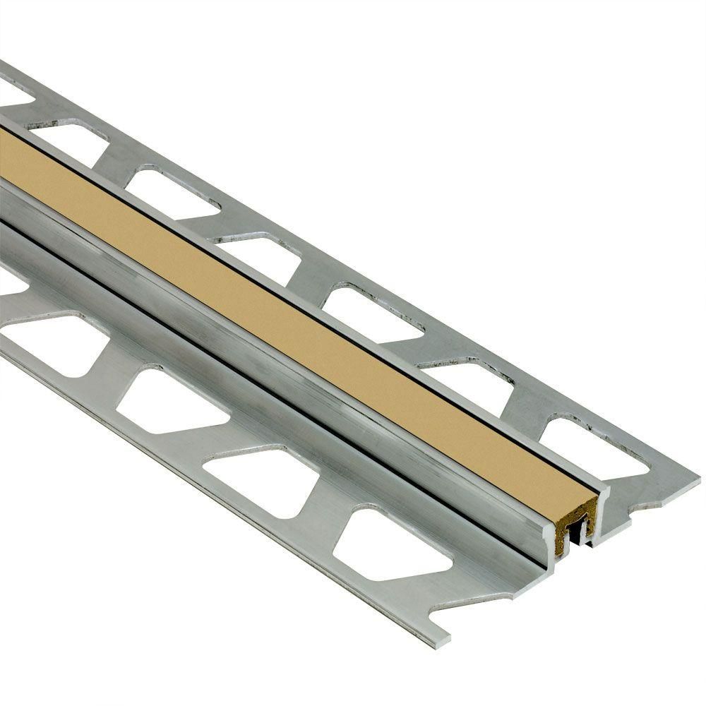 Schluter DILEX-KSN profilé joint surface aluminium 11 mm, insertion beige clair, 7/16 in x 8 ft 2-1/2 in