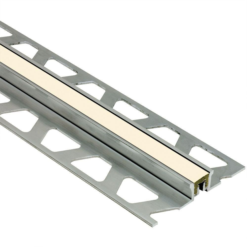 Schluter DILEX-KSN profilé pour joint de surface, aluminium 5/16 po (8 mm), insertion sable 7/16 po, longueur 8 pi 2,5 po