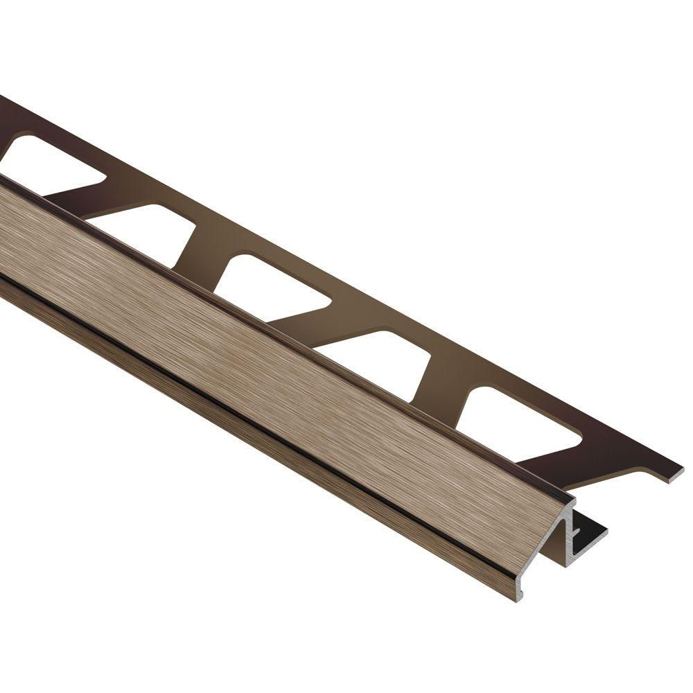 Schluter RENO-U profilé réducteur aluminium anodisé bronze antique brossé 3/8 in (10 mm) x 8 ft 2-1/2 in