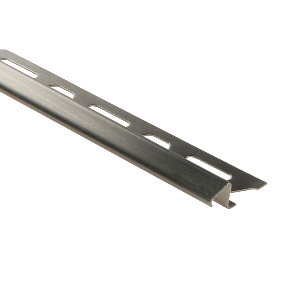Schluter DECO-DE Profilé décoratif et de protection des rebors pour coins extérieurs à 135° - acier inoxydable (V2) brossé 7/16" (11 mm) x 8' 2-1/2"