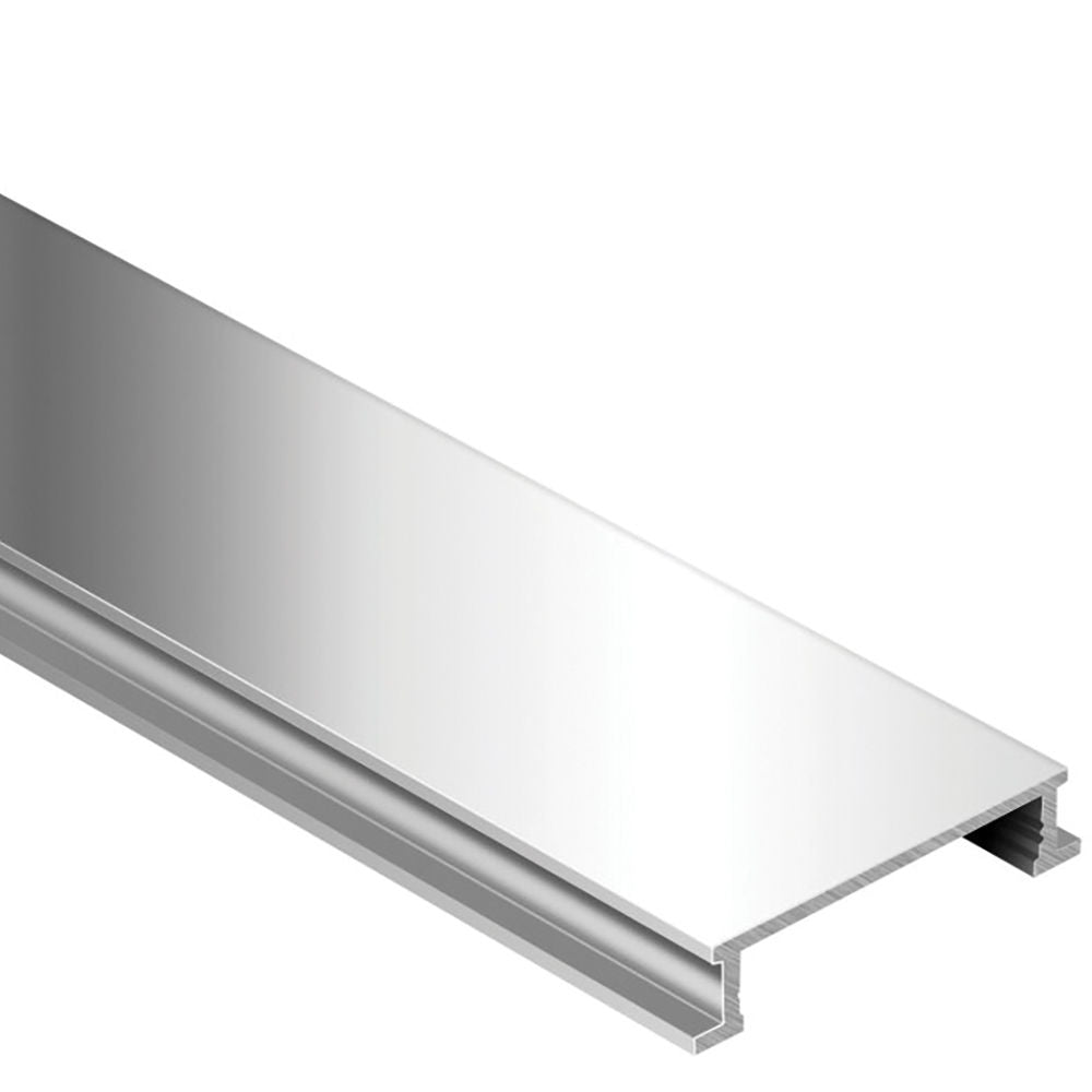 Schluter DESIGNLINE Profil décoratif de bordure - aluminium anodisé chrome poli 1/4" (6 mm) x 8' 2-1/2"