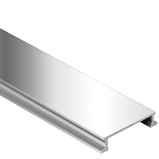 Schluter DESIGNLINE Profil décoratif de bordure - aluminium anodisé chrome poli 1/4" (6 mm) x 8' 2-1/2"