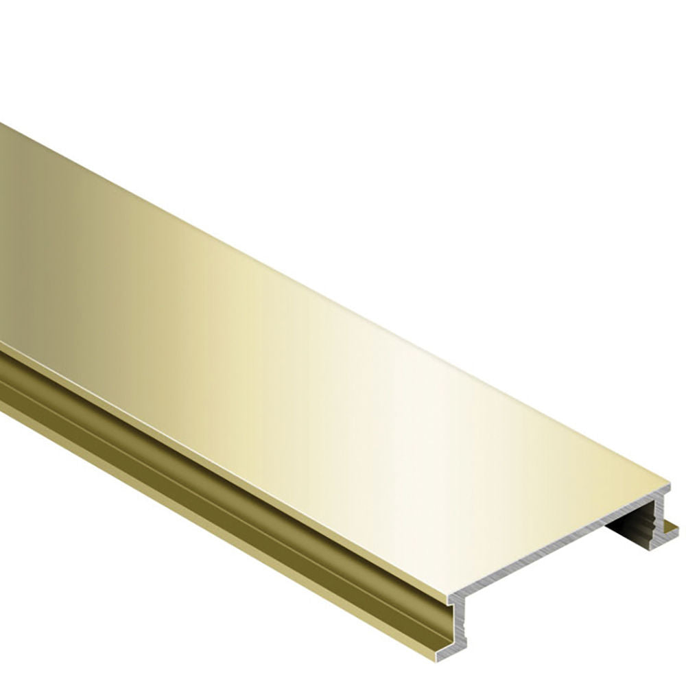 Schluter DESIGNLINE Profil décoratif de bordure - aluminium anodisé laiton poli 1/4" (6 mm) x 8' 2-1/2"