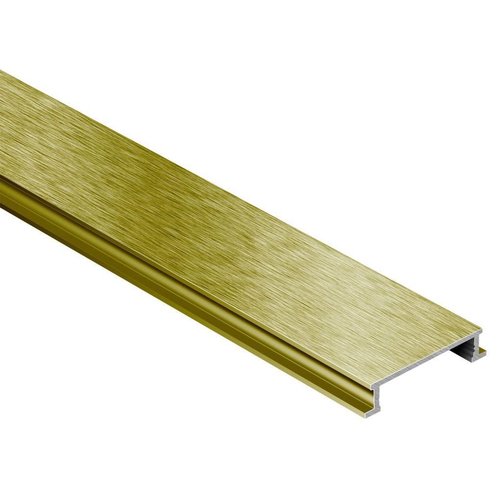 Schluter DESIGNLINE Profil décoratif de bordure - aluminium anodisé laiton poli 1/4" (6 mm) x 8' 2-1/2"