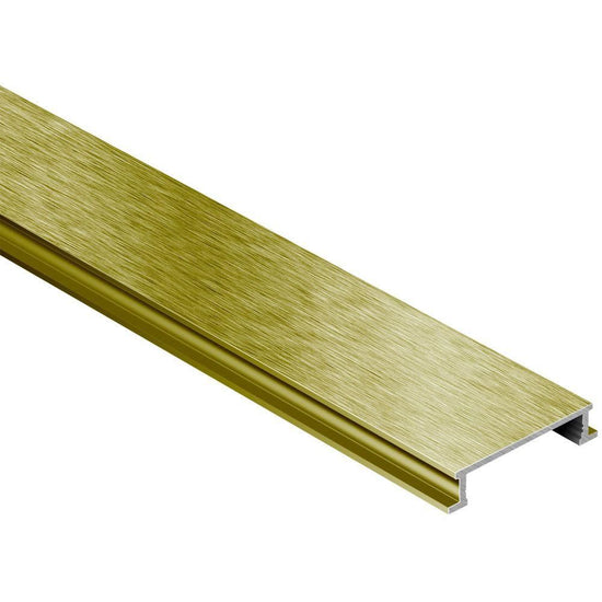 Schluter DESIGNLINE Profil décoratif de bordure - aluminium anodisé laiton poli 1/4" (6 mm) x 8' 2-1/2"