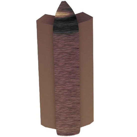 Schluter RONDEC-STEP Coin extérieur 135° avec ailette verticale de 1-1/2" - aluminium anodisé bronze antique brossé 3/8" (10 mm)