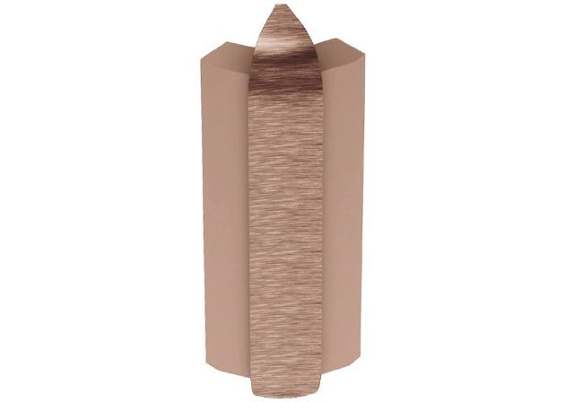 Schluter RONDEC-STEP Coin extérieur 135° avec ailette verticale de 1-1/2" - aluminium anodisé cuivre brossé 1/2" (12.5 mm)