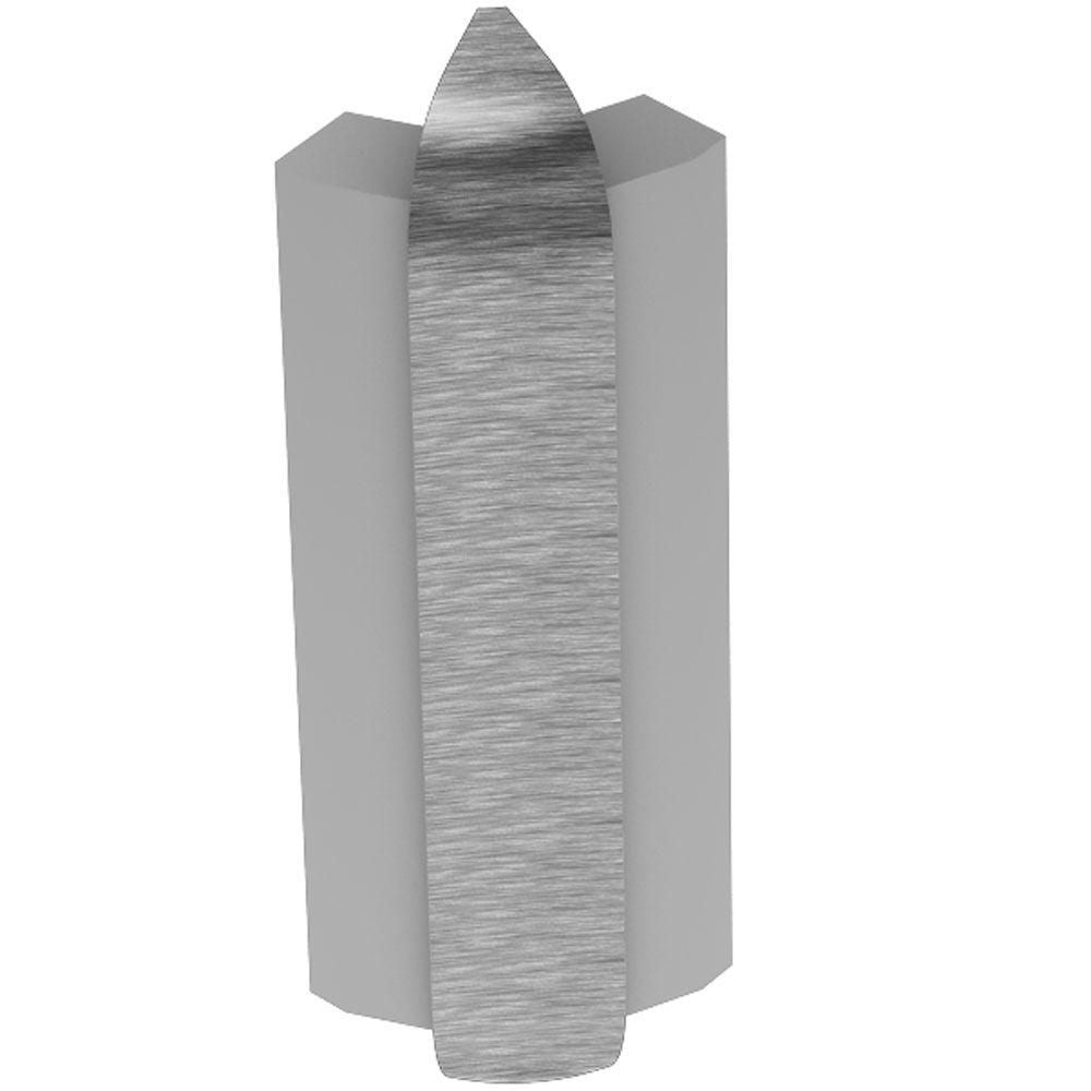 Schluter RONDEC-STEP Coin extérieur 135° avec ailette verticale de 2-1/4" - aluminium anodisé chrome brossé 5/16" (8 mm)