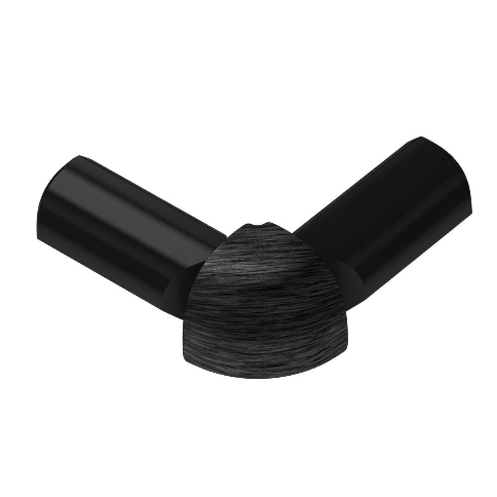 Schluter RONDEC Coin extérieur à 2 bouts 90° - aluminium anodisé noir brossé 3/8" (10 mm)