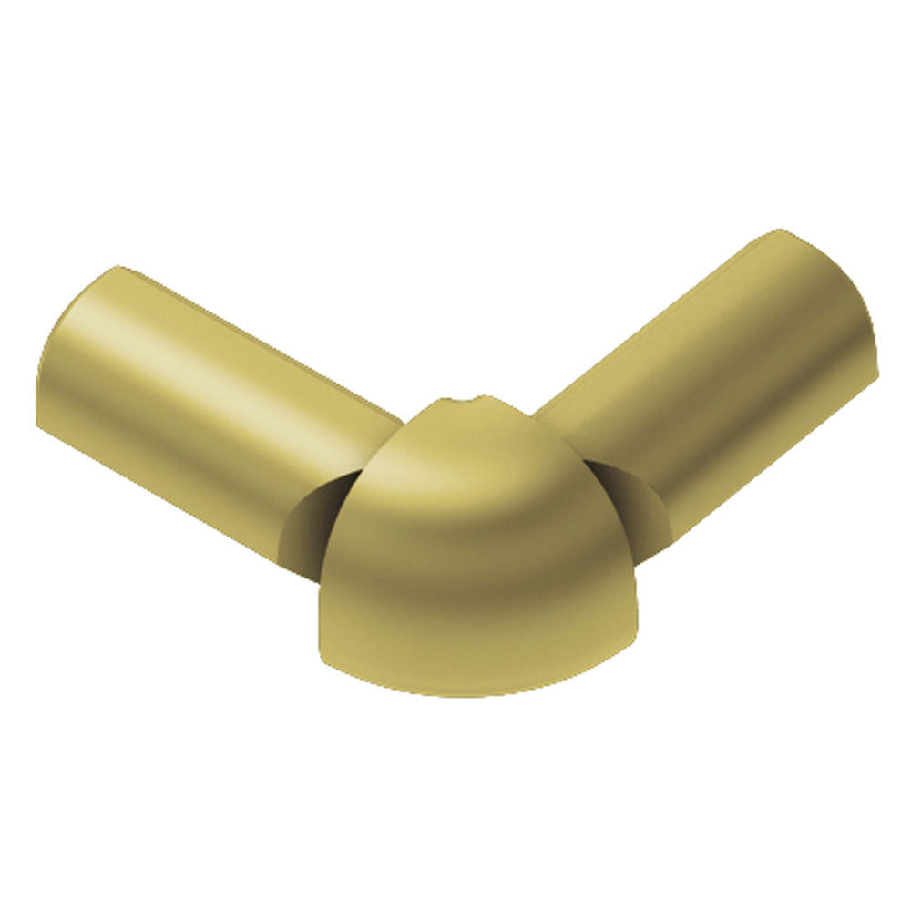 Schluter RONDEC Coin extérieur à 2 bouts 90° aluminium anodisé laiton mat 3/8" (10 mm)