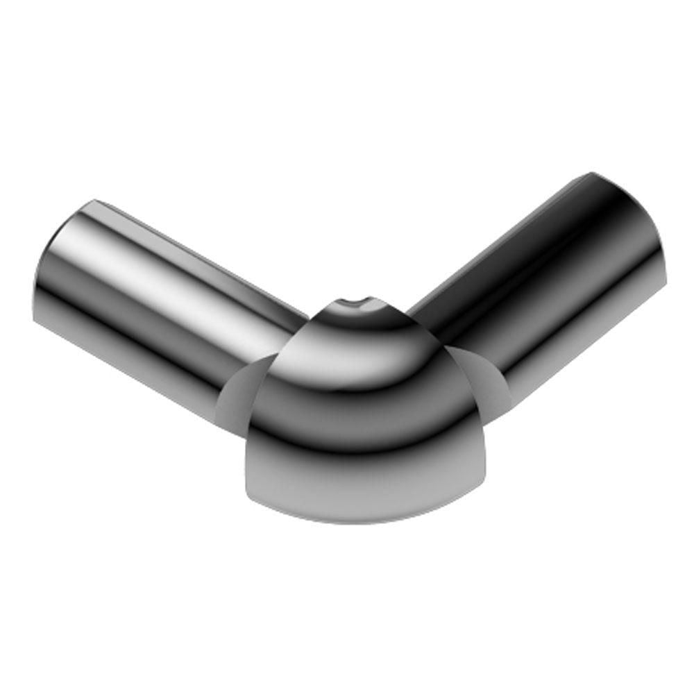 Schluter RONDEC Coin extérieur à 2 bouts 90° - aluminium anodisé chrome poli 1/2" (12.5 mm)
