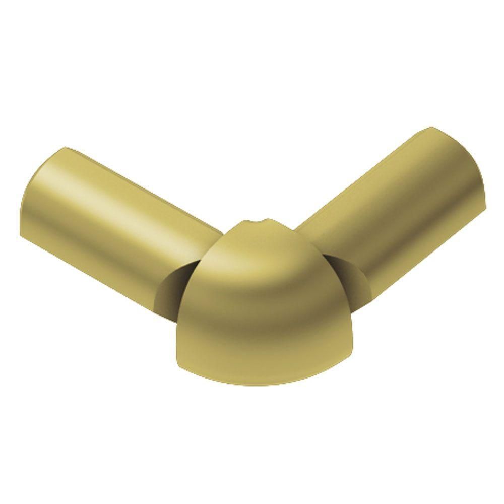 Schluter RONDEC Coin extérieur à 2 bouts 90° - aluminium anodisé laiton mat 1/2" (12.5 mm)