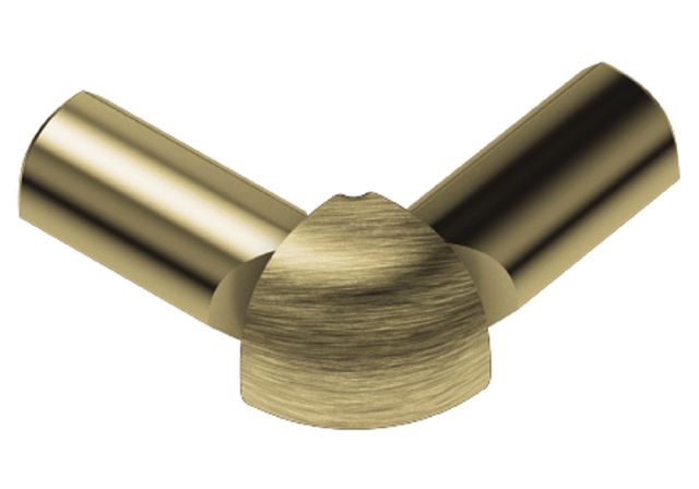 Schluter RONDEC Coin extérieur à 2 bouts 90° aluminium anodisé laiton brossé 5/16" (8 mm)