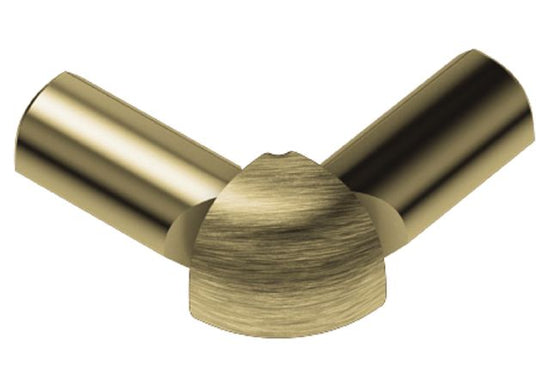 Schluter RONDEC Coin extérieur à 2 bouts 90° aluminium anodisé laiton brossé 5/16" (8 mm)