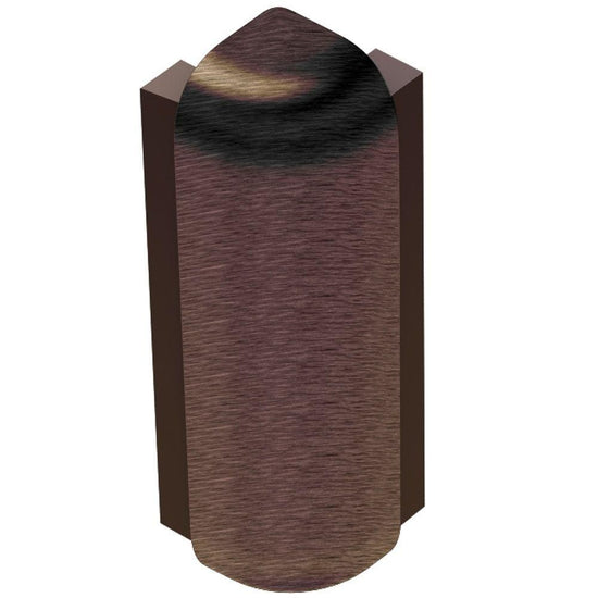 Schluter RONDEC-STEP Coin extérieur 90° avec ailette verticale de 1-1/2" - aluminium anodisé bronze antique brossé 3/8" (10 mm)