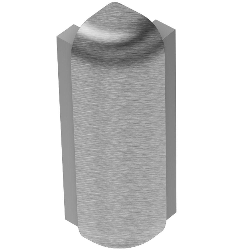Schluter RONDEC-STEP Coin extérieur 90° avec ailette verticale de 2-1/4" - aluminium anodisé chrome brossé 3/8" (10 mm)