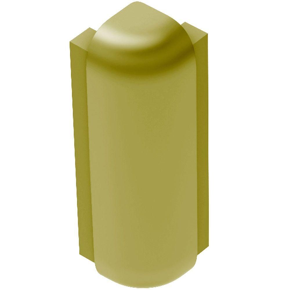 Schluter RONDEC-STEP Coin extérieur 90° avec ailette verticale de 2-1/4" - aluminium anodisé laiton mat 3/8" (10 mm)