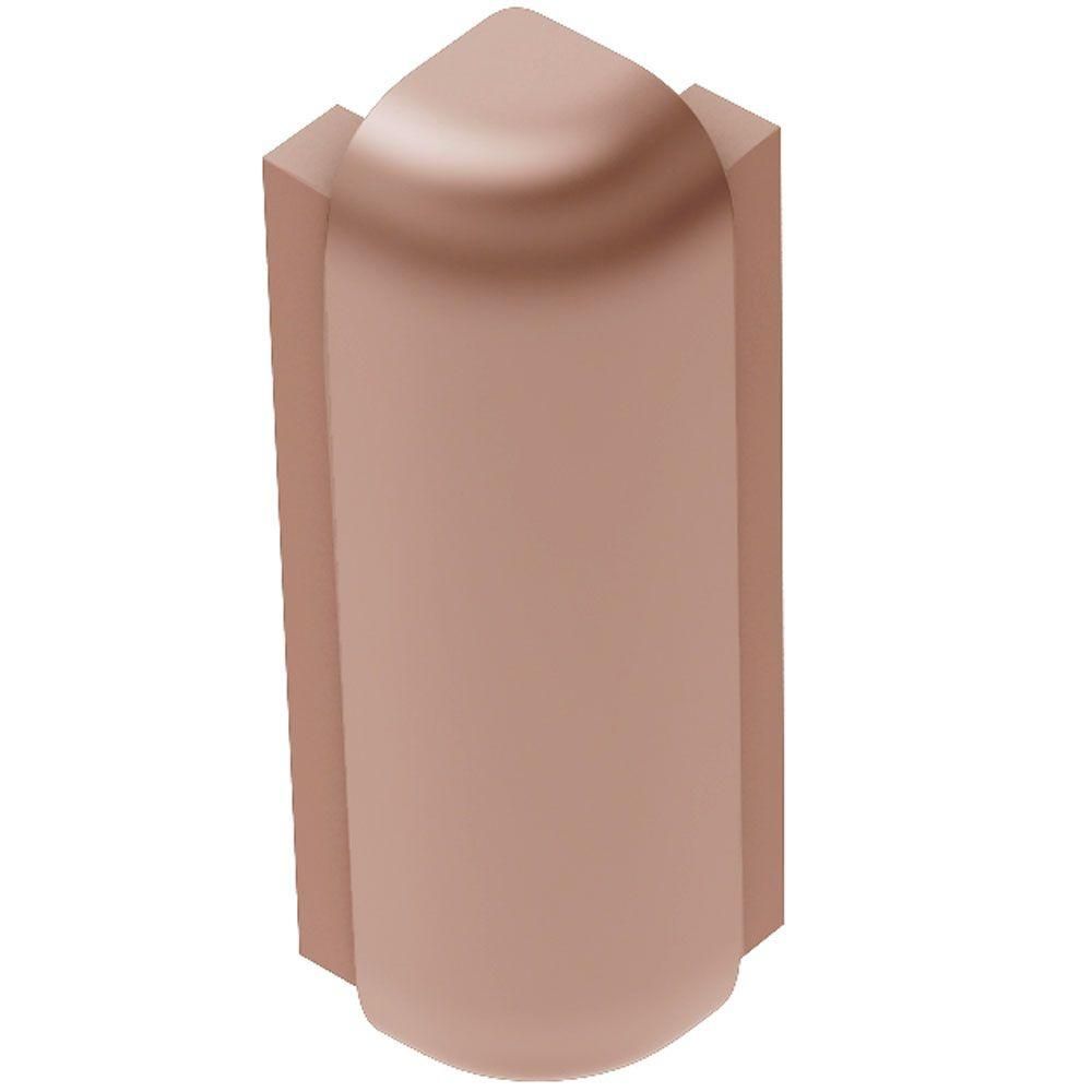 Schluter RONDEC-STEP Coin extérieur 90° avec ailette verticale de 2-1/4" - aluminium anodisé cuivre mat 1/2" (12.5 mm)