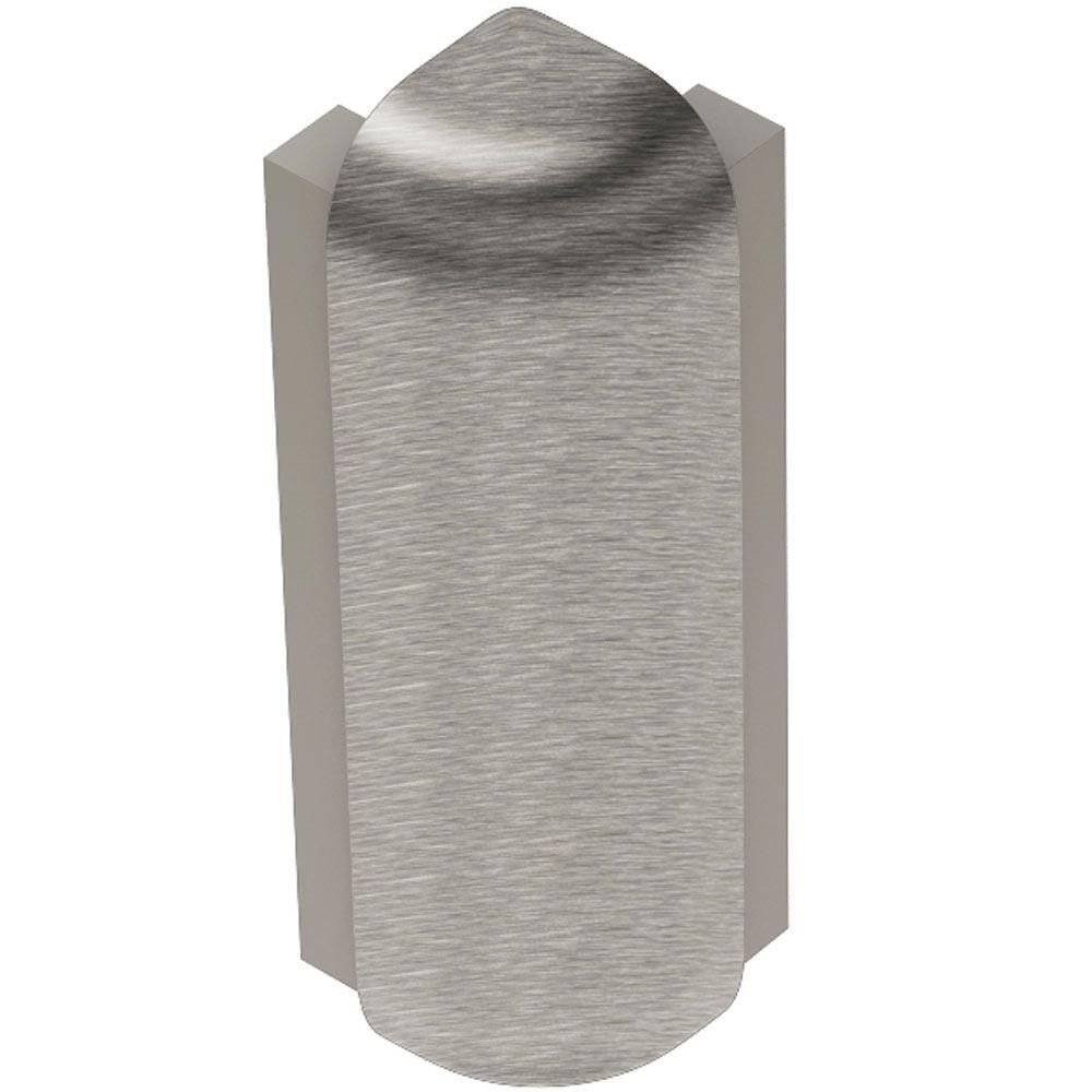 Schluter RONDEC-STEP Coin extérieur 90° avec ailette verticale de 1-1/2" - aluminium anodisé nickel brossé 5/16" (8 mm)