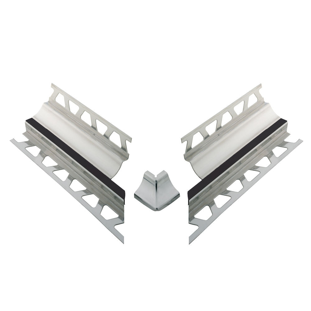 Schluter DILEX-HKS Ensemble de coin extérieurs 90° avec un radius de 23/32" - acier inoxydable (V2) noir 3/8" x 7/16"