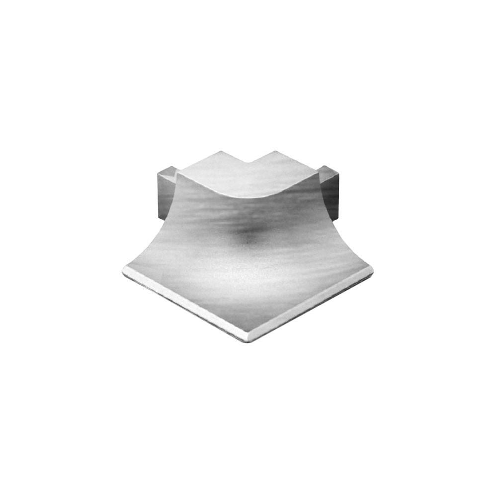 Schluter DILEX-AHKA Coin extérieur 90° avec un radius de 3/8" (10 mm) - aluminium anodisé chrome brossé