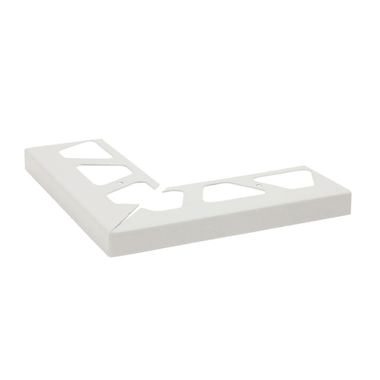 Schluter BARA-RW Coin extérieur 90° pour profilé de bordure de balcon aluminium blanc éclatant 6" (150 mm)