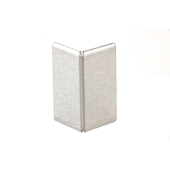 Schluter SCHIENE-STEP Coin extérieur 90° de comptoir/marche pour escalier - acier inoxydable (V2) brossé 11/32" (9 mm) x 8' 2-1/2" avec ailette verticale de 1-3/16"