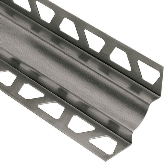 Schluter DILEX-EHK Profilé à gorge avec un radius de 23/32" - acier inoxydable (V2) brossé 7/16" (11 mm) x 7/16" x 8' 2-1/2"