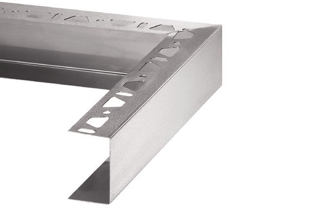 Schluter KERDI-BOARD-ZC Coin extérieur 90° - acier inoxydable (V2) brossé 1-1/2"