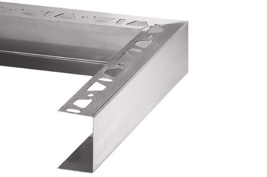 Schluter KERDI-BOARD-ZC Coin extérieur 90° - acier inoxydable (V2) brossé 2"