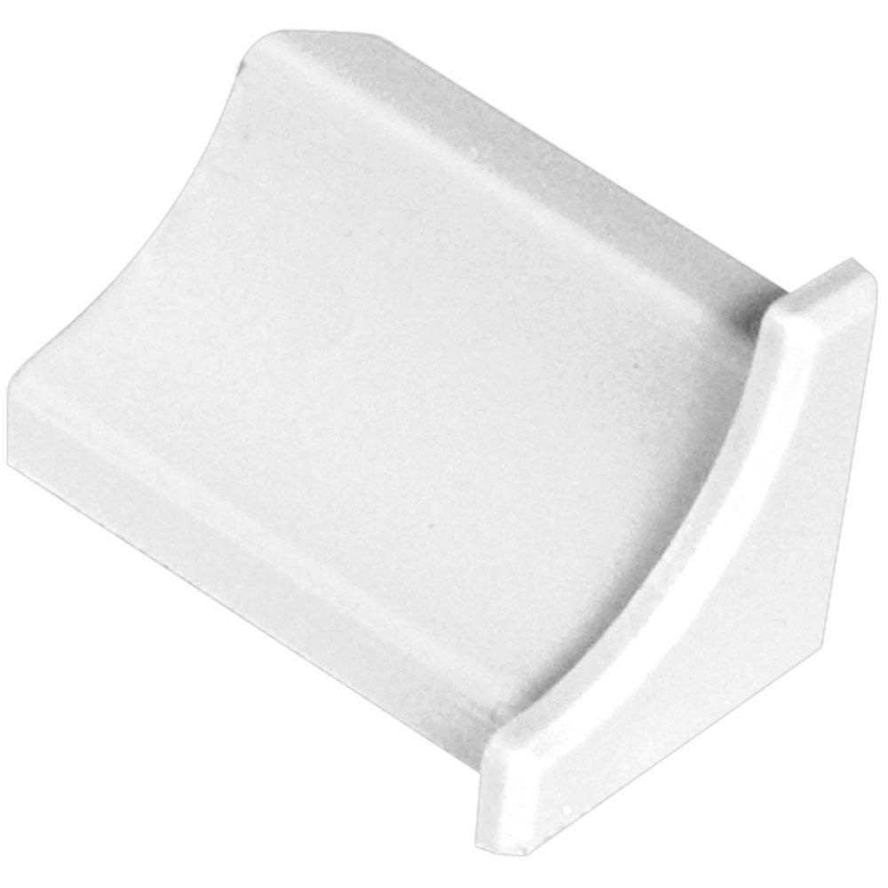 Schluter DILEX-PHK End Cap avec un radius de 3/8" (10 mm) - plastique PVC blanc éclatant