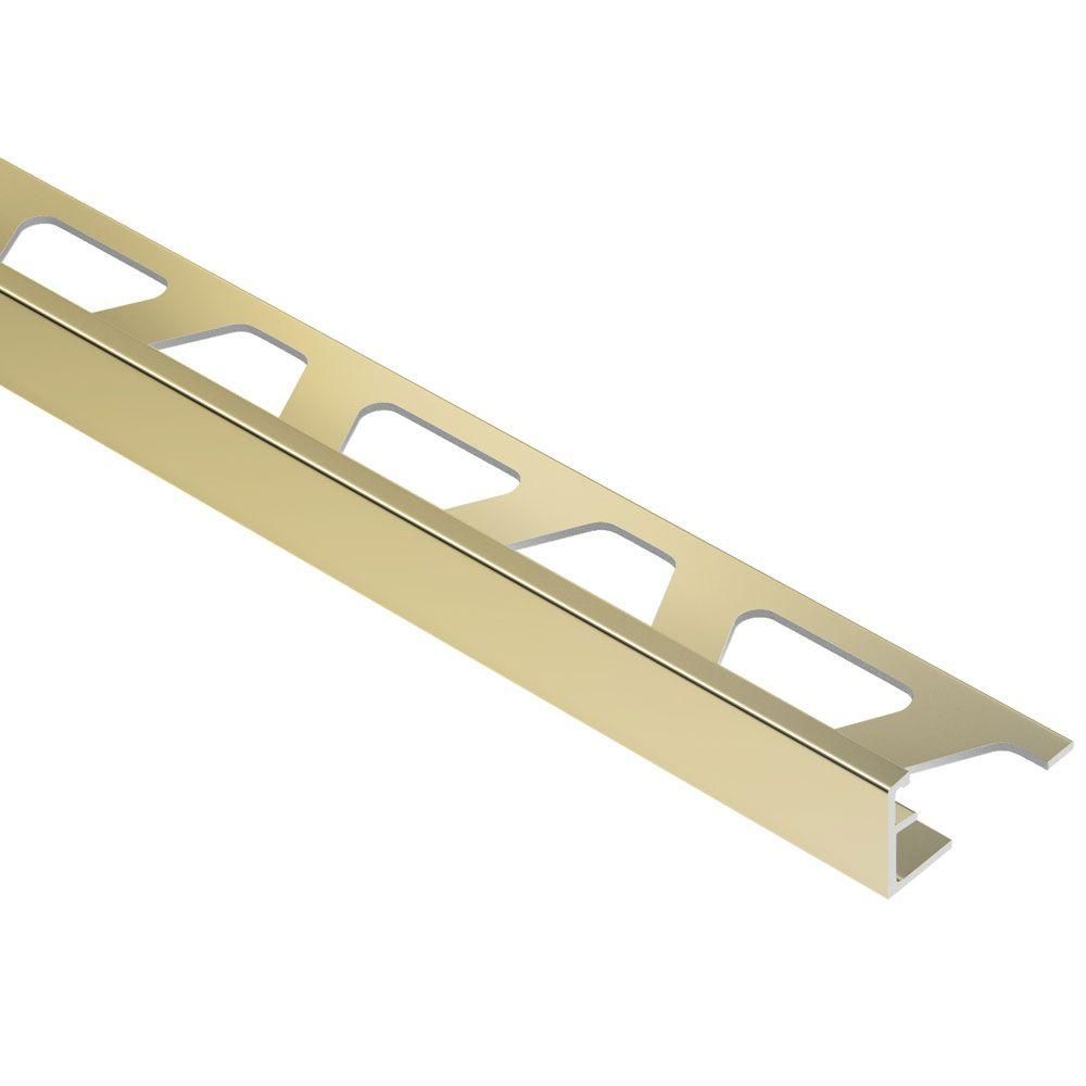 Schluter SCHIENE profilé bordure mur/plancher aluminium anodisé finition laiton poli, 3/8 po (10 mm) x 8 pi 2-1/2 po