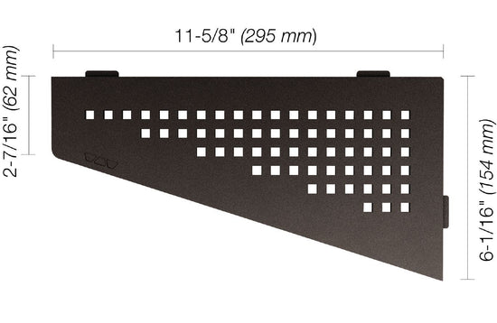 Schluter SHELF-E Étagère de coin quadrilatérale modèle Square aluminium anthracite foncé