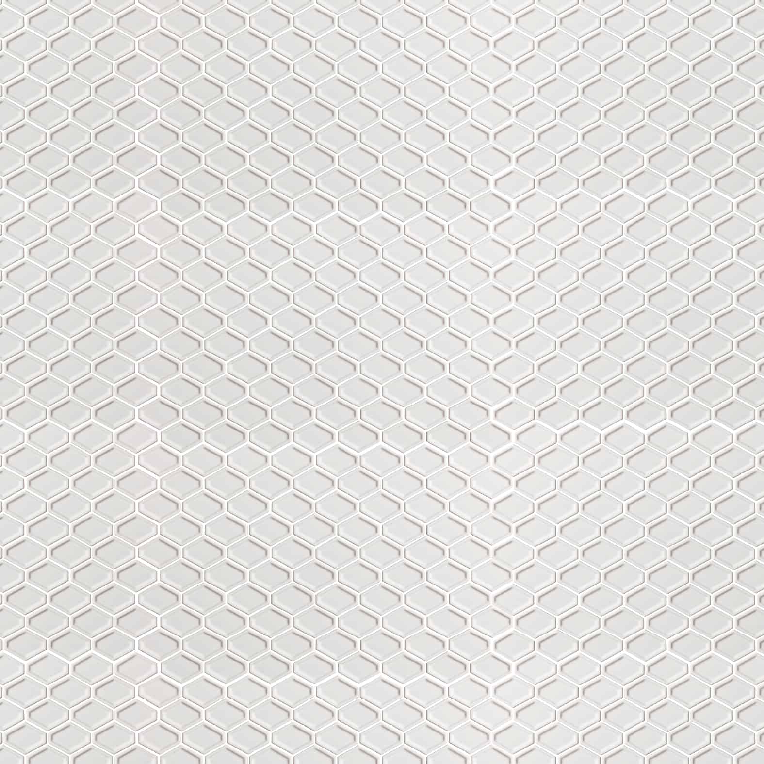 <p>Carreaux de céramique Collection Jersey Mosaïque Hex 2 po x 2 po blanc, motif hexagonal</p>