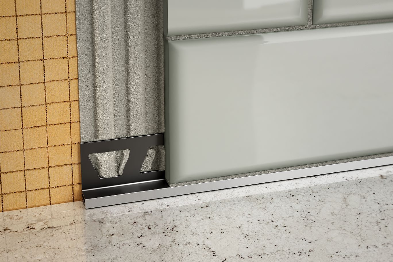 Schluter DILEX-BWA profilé de joint de mouvement de périmètre en PVC gris pierre, isolant pour carrelage, 12,5 mm x 8' 2-1/2"