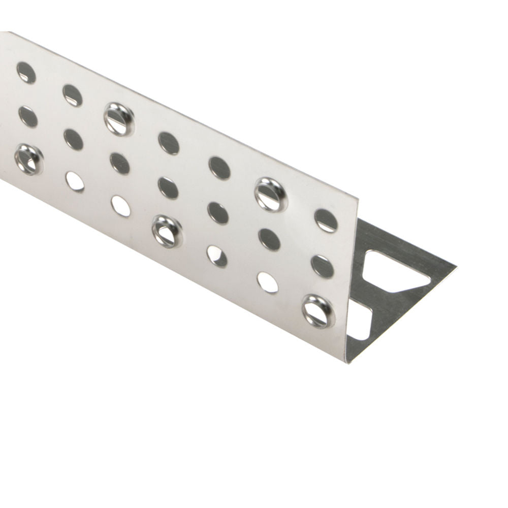 Schluter BARA-ESOT Profilé de support de plinthe acier inoxydable (V2) 2-3/8" (60 mm) x 8' 2-1/2"