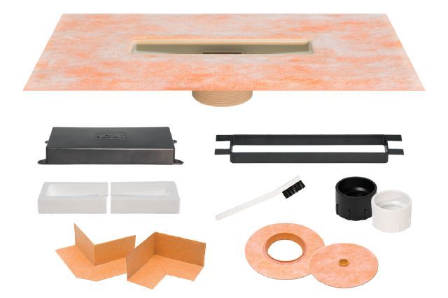 Schluter KERDI-LINE-VARIO Kit de bride polypropylène avec raccords en ABS et PVC de 2"